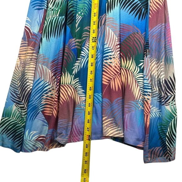 Soft Surroundings Anya Dress Ombre Palms Tropical Print Faux Wrap Plus Size 1X - Picture 10 of 10